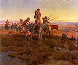 Charles Marion Russell Famous Paintings - In the Wake of the Buffalo Hunters